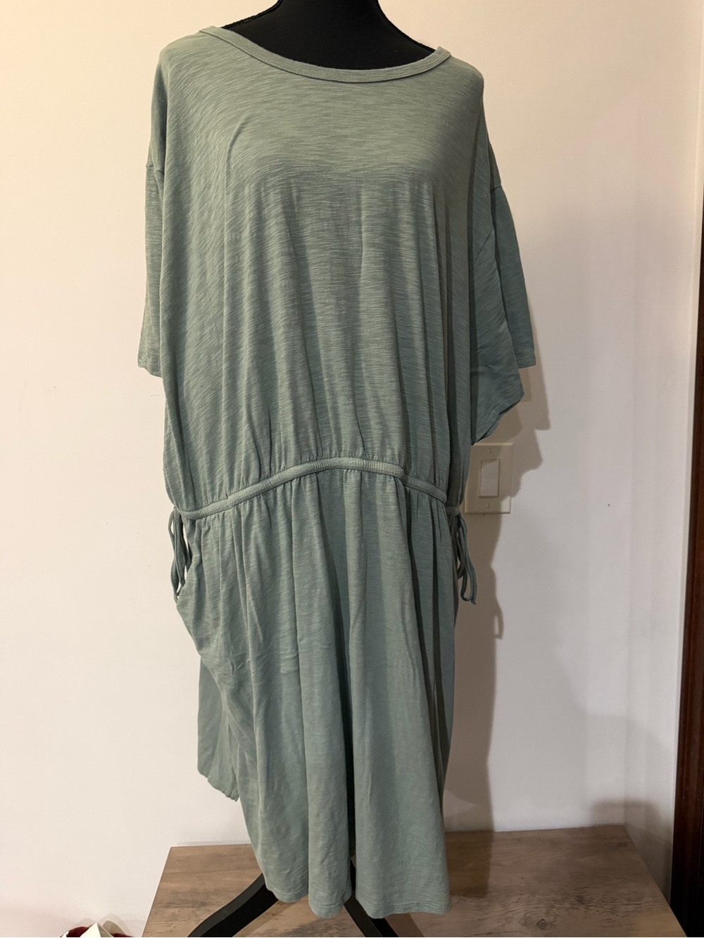 Torrid Sage Green Drawstring Waist Dress Size 5 Worn Once
